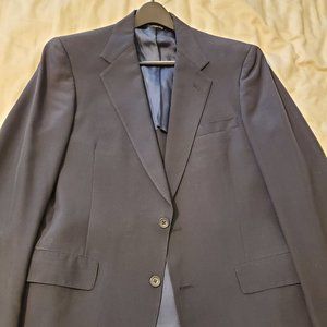 Austin Reed Navy Blue Wool Blend Two Button Blazer Mens 38 Reg / Long